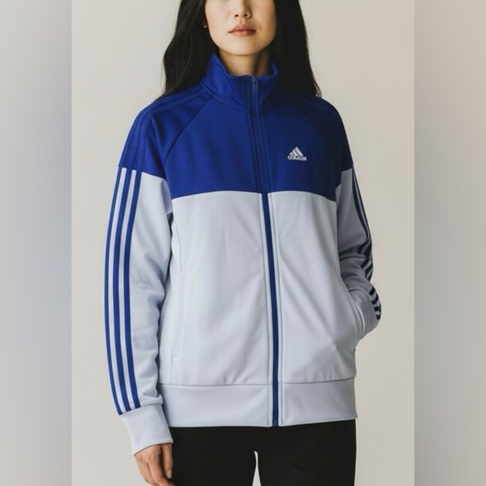 Adidas Women’s Colorblock‎ Track Jacket Halo Blue size XS Full Zip athletic